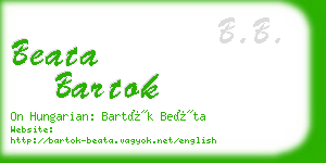 beata bartok business card